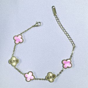 Raffinato Bracciale a Forma di Quadrifoglio per Donne, Alta Qualità, Placcato in Oro 18K, Motivo Floreale, Catena alla Moda - Product Image 5
