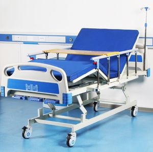 Directo de fábrica, descuento extragrande, tres funciones, UCI, elevación de pacientes, camilla de Hospital, manijas basculantes manuales, cama de cuidado en el hogar - Product Image 3