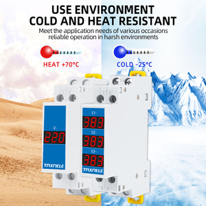 Din Rail 18 mét một pha ba pha Điện áp Meter AC 80-500V 220V 380V Modular Vôn kế Đo Chỉ số LED hiển thị kỹ thuật số - Product Image 6