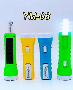 Linterna led rechargeable usb nouvelle couleur en plastique led lampe torche rechargeable lampe de poche à énergie solaire