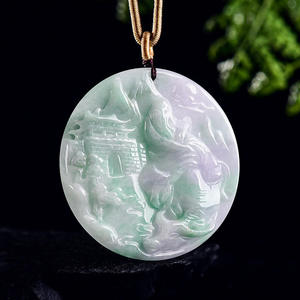 Colgante de Jade Natural de Myanmar, Marca Landscape, Estilo Chino UNISEX, Diseño Original, Regalo con Certificado de Tasación SS05 - Product Image 2
