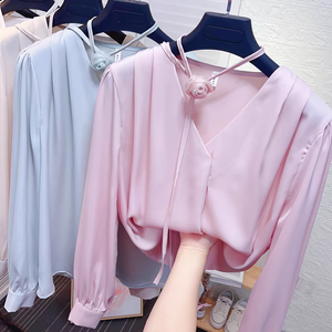 Bán Buôn Của Phụ Nữ Của Áo Sơ Mi Mùa Thu Mùa Xuân Hàn Quốc Thiết Kế Dài Tay Áo Của Phụ Nữ Hàng Đầu - Product Image 5