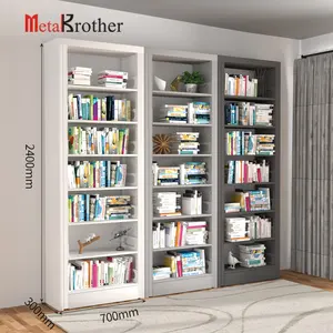 نوعية جيدة 7 الطبقة المعادن عرض رف رف الحديثة نمط رف المدرسة أثاث مكتبة الصلب رف-Metalbrother