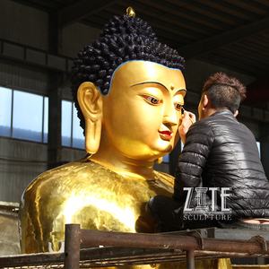 Grande Sculpture Temple de bouddha vintage, <span class=keywords><strong>Statue</strong></span> chariot assis de taille de la vie - Product Image 6