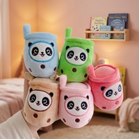 Porte-clés en peluche 3D personnalisé Boba Panda, mini pendentif de sac animalier de dessin animé, mignon, thé au lait, thé aux bulles, jouet en peluche doux