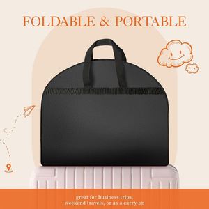 Housse de rangement imperméable pour costumes, noire, suspendue, pour plusieurs vêtements, sac de voyage pour vêtements avec poches - Product Image 3
