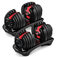 Équipement de fitness à domicile, poignée à réglage rapide, ensemble de poids de 52,5 lb, exercices de fitness complets, haltères réglables YL-002 en silicone