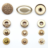 Boutons-pression décoratifs Or, Bronze antique, Or rose, avec étoile gravée en relief et logo personnalisé, pour vêtements, vestes, sacs, kit de quincaillerie