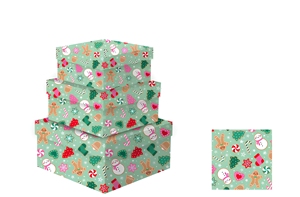 Caja de Almacenamiento de Papel Rígida Ecológica para Regalos, Impresión Offset, 3 Tamaños, Diseño Personalizado con Logotipo para Navidad - Product Image 3
