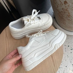 6cm thick leather little white <b>shoes</b> for women, 2026 spring new style, <b>height</b>-<b>increasing</b> casual slip-on sports <b>shoes</b> - Product Image 2