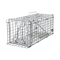 Piège solide et grande taille pour animaux : coyote, raton laveur, vison, castor, belette, blaireau, écureuil, opossum, lapin, chien, renard, chat – Cage de capture humaine