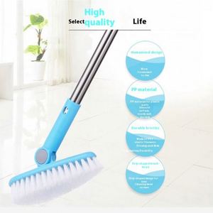 Brosse de nettoyage de salle de bain à long manche en plastique, brosse à poils durs pour les coins difficiles, pour le lavage des carreaux et des toilettes, usage domestique - Product Image 3