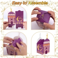 Coffret cadeau Eid Mubarak en gros avec poignée, boîtes cadeaux de luxe pour bonbons, gâteaux et cadeaux de fête du Ramadan