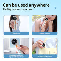 Nouveau ventilateur portable d'extérieur avec écran LED, affichage numérique, batterie rechargeable, compatible USB voiture, pliable, faible bruit, format de poche