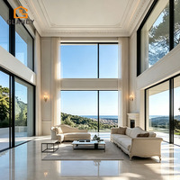Fenêtre en aluminium à verre Low-E fixe moderne, grande fenêtre panoramique, résistante aux intempéries et insonorisée, pour maison et villa sur mesure
