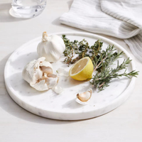 Plateau décoratif rond en marbre blanc naturel, plateau de vanité en pierre, organisateur de table Wabi Sabi, rangement pour bijoux à domicile ou à l'hôtel, cadeau de Ramadan