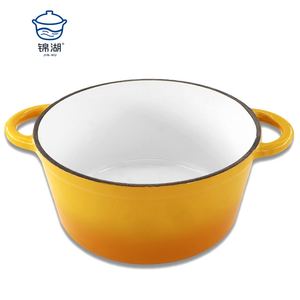 Poêle antiadhésive en fonte de forgeron de trois personnes ménage grande capacité soupe Pot en émail binaural épaissi marmite universelle - Product Image 1