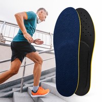 Semelle de sport à absorption des chocs haute élasticité, double ton, en PU, avec support de voûte plantaire en nid d'abeille, respirante, pour chaussures de course