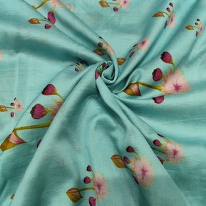 Tissu en Soie Poly Raw Bleue Douce et Luxueuse, Léger et Respirant, à Motif Géométrique Abstrait, pour Kurta Femme et Textile de Maison - Product Image 3