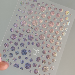 Autoadesivo di arte del chiodo all'ingrosso della fabbrica 5d sticker laser <span class=keywords><strong>glitter</strong></span> heart spots shiny sticker decorazione di arte del chiodo - Product Image 1
