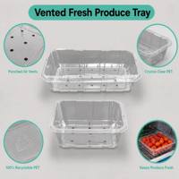 Plateau à tomates personnalisé de qualité alimentaire, respirant, en plastique PET haute transparence, ventilé, pour fruits et légumes