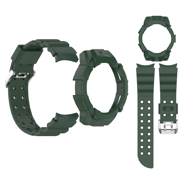 Armor Smartwatch Band and case Set for Galaxy Watch 7/6 Silicone Strap Silicone Cover case 40mm 44mm