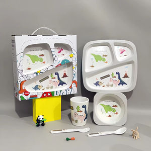 Agregado familiar Comprando Agente De Fibra De Bambu Conjunto de Talheres Infantil Criativo Food Grade Bebê Cartoon Comida Tigela Garfo Colher Conjuntos - Product Image 4