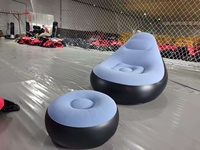 Fauteuil gonflable en PVC floqué avec repose-pieds, siège inclinable portable pour salon et extérieur