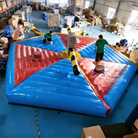 EASYFUN Jeu de Carnaval Gonflable Personnalisé en Usine, Défi Wipeout Meltdown, Jeu Wipeout, Éliminateur Mécanique par Balayage