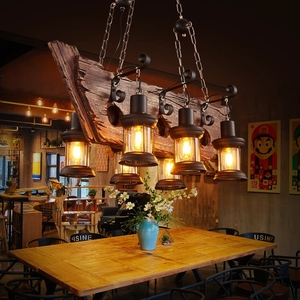 Lustre en <span class=keywords><strong>bois</strong></span> de Style industriel rétro américain, Restaurant, Bar, <span class=keywords><strong>terrasse</strong></span>, café, bateau - Product Image 5