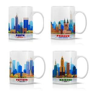 Diseño de logotipo <span class=keywords><strong>PNG</strong></span> personalizado Taza de té de cerámica Tazas Café 11 Oz Taza de sublimación para sopa Té Leche Latte Chocolate caliente - Product Image 3
