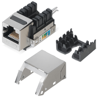 Cat6 FTP 90 Derajat Plastik RJ45 Keystone Jack untuk Pelat Dinding & Panel Patch