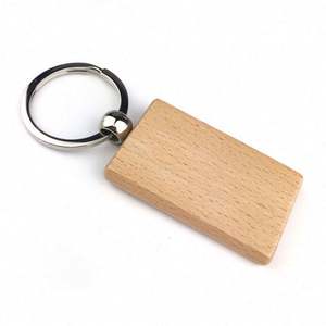 Porte-clés en bois personnalisé avec logo imprimé et nom gravé, porte-clés et mousquetons promotionnels vierges - Product Image 3