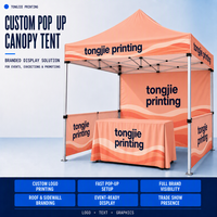 Installation facile, tente de réception pliante en polyester 4x3m avec logo personnalisé, imperméable, pour événements extérieurs, exposition, structure en aluminium robuste