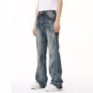 Fabricant de denim – Nouveau pantalon en <span class=keywords><strong>jean</strong></span> pour homme, coupe droite, ample, uni, noir, blanc, en denim japonais brut avec liseré, modèle homme - Product Image 5