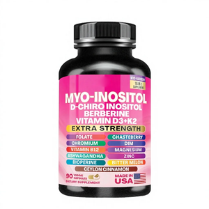 Ausreson OEM – Vente en gros de capsules de suppléments pour femmes : Zinc, Diméthylberbérine, Myo-Inositol, Vitamine D3, K2, D-Chiro Inositol - Product Image 1