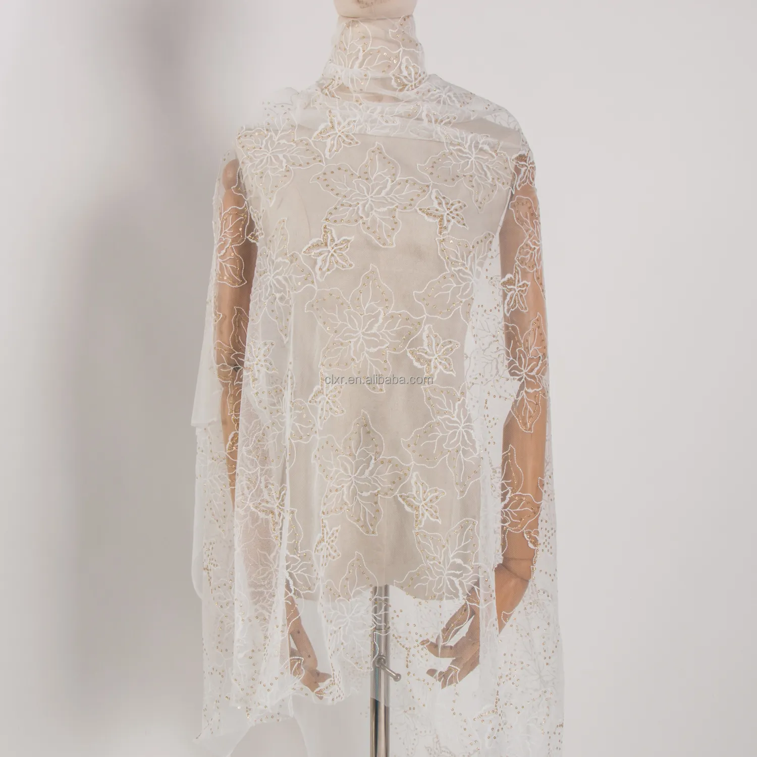 チュールレース刺Embroideryスパンコールソフトメッシュハニカムチュールドレスイブニングドレス用スパンコール生地