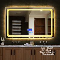 Copper Free Silver LED Bathroom Mirror 120Pcs High Brightness Light Beads Waterproof Anti Fog Wall Mounted Mirror