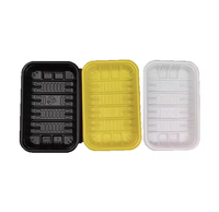 Ventes en gros de palettes en plastique jetables robustes et durables pour fruits et légumes, plateaux rectangulaires personnalisés pour aliments