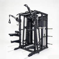 Machine Smith Commerciale Multifonctionnelle, Rack de Squat avec Câble pour Exercices de Tirage Haut et Bas pour un Entraînement Complet du Corps