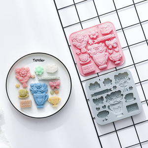 แม่พิมพ์เค้กซิลิโคนกันติดรูปช่อดอกไม้สำหรับเทศกาล เกรดอาหาร ใช้ซ้ำได้ แม่พิมพ์ซิลิโคนน่ารักแบบแม่เหล็กสำหรับทำช็อกโกแลต ลูกอม และน้ำแข็ง DIY - Product Image 4