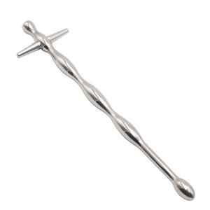 Kateter suara baja tahan karat panjang 150Mm dilator suara uretra Plug Penis Masturbator peregangan uretra - Product Image 2