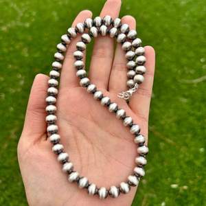 Collares de Perlas de Plata de Ley 925 de 8 mm de Estilo Sureño Occidental, Joyería Clásica de Estilo Navajo - Product Image 4