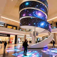 Affichage LED circulaire intérieur GPXP P2.5 avec fonction SDK, 320x160mm 240x120mm, affiche vidéo numérique circulaire/courbe, graphiques OEM