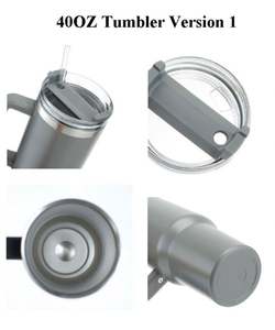 Custom Logo 40Oz Double Wall Vacuum Stainless Steel Water <b>Bottle</b> Mug Tumbler <b>With</b> Handle <b>Straw</b> - Product Image 3