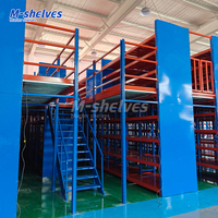 Sistem Rak Mezzanine Terintegrasi dari Baja Q235B, Rak Mezzanine 2 Lantai, Custom untuk Penyimpanan Gudang Besar