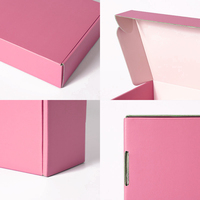Boîte d'expédition en papier rose écologique, réutilisable, auto-érectible, pliable, personnalisable, pour emballage cadeau de crème pour le visage et petits articles