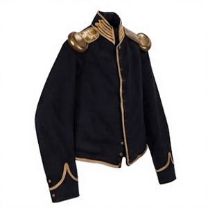 Men's Shell Jacket With Shoulder Scales <b>Woolen</b> Uniform Stand Collar Button Front Winter Formal <b>Dress</b> - Product Image 4