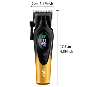 केमेई Km-1734 5 डब्ल्यू 2000 मा बैटरी रिचार्जेबल हेयर सैलून कटर इलेक्ट्रिक 7500 आरपीएम सिरेमिक ब्लेड सस्ते हेयर क्रेपर - Product Image 2