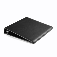 Porte-documents en cuir noir de haute qualité à 3 anneaux, personnalisé, pour cadeaux promotionnels et d'affaires